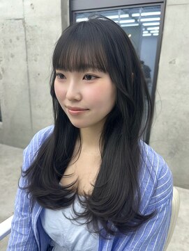 ビューブルー 亀戸錦糸町(VIEW BLUE) 美髪カールブルーブラック韓国レイヤーロングセミディ顔周り前髪