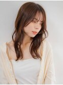 大人ガーリーレイヤーヘアモカブラウン