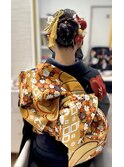 2026年成人式ヘアメイク＆着付け　ふんわりアップスタイル