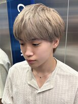 サンクマーケット 渋谷(cinq MARKET) メンズミルクティーベージュコンマヘアアッシュグレージュカラー