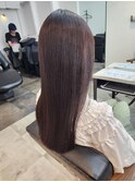 酸性縮毛矯正　髪質改善　ピンクブラウン　20代30代大人キレイ
