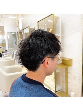 オーロ 緑地公園店(ORO) 黒髪パーマ　かき上げヘア