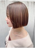 パツッとラインが可愛い切りっぱなしミニボブ