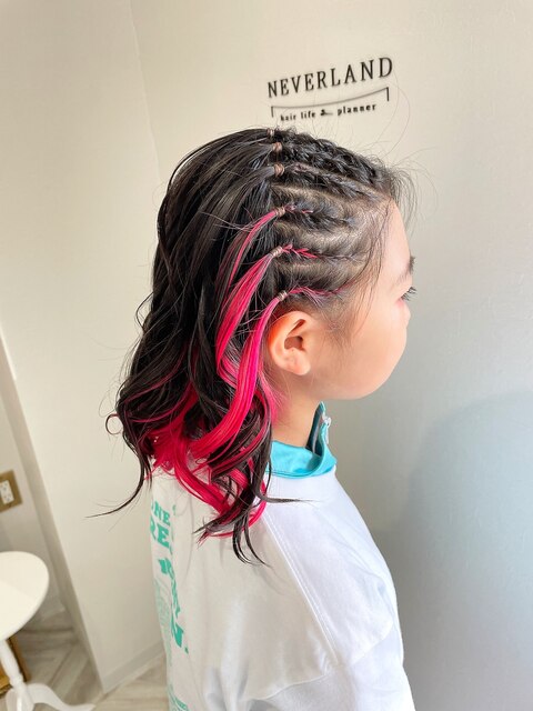 編み込みヘアセット