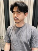 メンズナチュラルパーマセンターパート