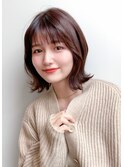 大人可愛い20代30代40代小顔ウルフレイヤーボブ丸みショートボブ