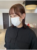 ブラウン×外ハネミディ