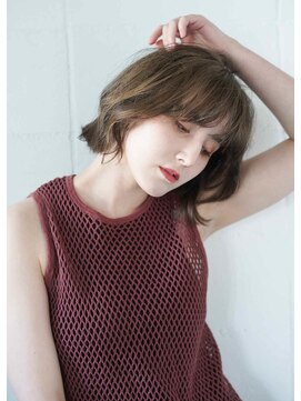 シェル 吉祥寺(shell) くびレイヤーエモージュ前髪モテベージュレイヤーミディ/吉祥寺