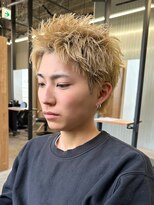 エルマーク 梅田(L-MARK)&nbsp;アップバングツーブロックダブルカラーブリーチメッシュ