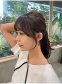 イメチェン/似合わせカット/フルバング/レッドブラウン/中野