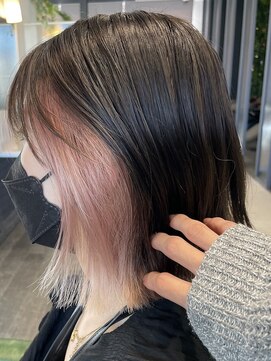 テーラヘアー 稲毛店(TELA HAIR) インナーカラー×ペールピンクベージュ【TELA HAIR 稲毛店】