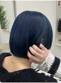 ボブスタイル×ネイビーブルー