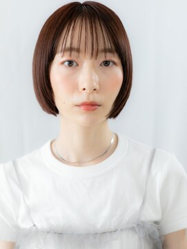 ドクターズサロン LAB 小山店 ココアブラウン切りっぱなし小顔ボブa小山20代30代40代