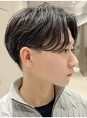 ニュアンスパーマ/センターパート/韓国マッシュ/ダークアッシュ