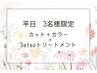 平日限定　カット＋カラー＋2ステップトリートメント￥11000