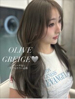 アイシー 表参道(ICY)&nbsp;【ブリーチなしダブルカラー】網紅レイヤーオリーブグレージュ