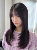 桑名ロングレイヤーカットハッシュカット透明感カラー重めロング