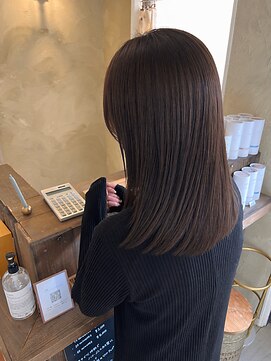 ヘアメイク リヴ(Hair Make Liv) 艶髪ブラウン×ロング×切りっぱなし/舞鶴/西舞鶴/ブリーチなし