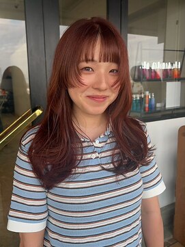 フィルム(FiLMs) 透明感ローズブラウン/顔まわりカット/ロングレイヤー