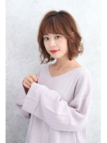 パティオンツー(PATIONN2)&nbsp;顎下ミディアムワンレングスウェーブパーマセミウエットスタイル