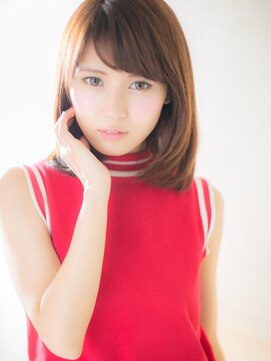 ブルー(BLUE) *CUORE水戸*…斜めバングで目力UP☆の♪サラツヤ前下がりボブb