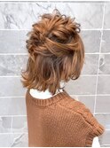 【AUBE HAIR】ラフウェーブハーフアップ_毛先パーマ
