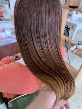 レオ 幸手(Leo) 艶感♪髪質改善カラー大人可愛いグレージュハイライトロング