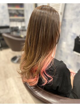 バード ヘアサロン(bird.) インナーカラーピンク