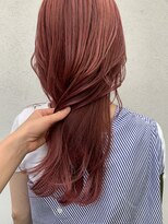 フェンヘアーアイス 中目黒(Fen.hair ici)&nbsp;大人かわいいダブルカラーブリーチピンクレッドカラー