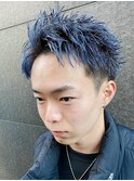 ブリーチカラー/ブルーカラー/ベリーショート/刈り上げ/フェード