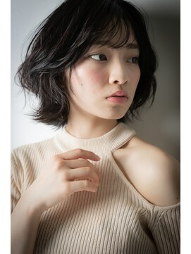 カバーヘアアンドスパ ブリス 浦和(COVER HAIR&SPA bliss) 乾かすだけ黒髪ウルフカット外ハネくびれボブルフv浦和30代40代