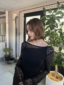 ネイロ 錦糸町(NeiRo) 魅力倍増カールセミディシアーカラーダークアッシュショートヘア