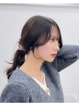 ノク 渋谷(nok) フェイスレイヤー顔周りカット_黒髪ボブルフネビージュ