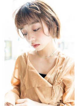 トクテ 高円寺(tokute) くびレイヤーエモージュ前髪ピンクベージュワンカール【高円寺】