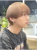 オリーブベージュメンズミルクティーベージュシースルーマッシュ