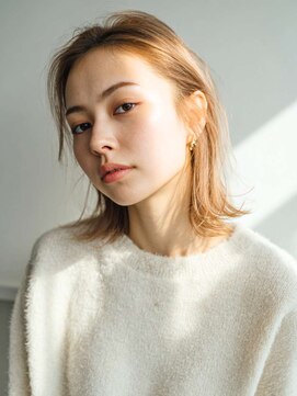 トクテ 高円寺(tokute) くびレイヤーエモージュ前髪モテベージュレイヤーミディ/高円寺