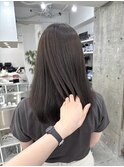 韓国顔まわりレイヤーカットグレージュオリーブベージュブラウン