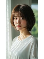 コトナ 越谷店 大人かわいい小顔ひし形ショートボブナチュラルブラウン越谷