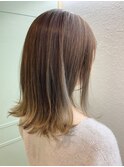 【＋ONE 自由が丘】毛先バレイヤージュ×外ハネミディ