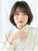 ツヤ髪ココアブラウンミストバングボブディj小山20代30代40代