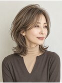 大人ミディアム　白髪ぼかし　脱白髪染めハイライト40代50代60代