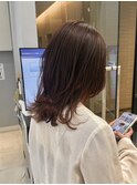 オレンジヘアカラー×ミディアム【銀座駅】片桐