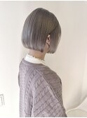 ツヤボブ　グレージュ　内巻き