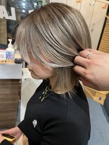 ラフ(LAFF)&nbsp;#バレイヤージュ#グレージュカラー#ボブウルフ#ココアベージュ