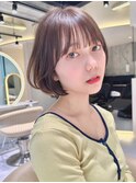 ミルクティベージュカラーミニボブ大人ショートボブショート