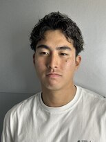 ゼスト リル 新宿(ZEST lill)&nbsp;ホワイトメッシュ/ピンパーマ/メンズショート