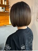 ボブ ミルクティーベージュ 艶髪 髪質改善カラー ショート