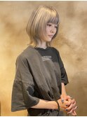 【あきら】ミルクティーベージュ　ウルフヘア