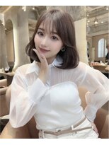 プアメリア 名古屋(Puamelia)&nbsp;大人かわいいボブ グレージュ