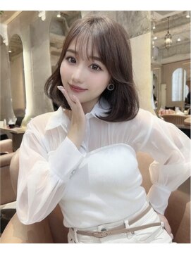 プアメリア 名古屋(Puamelia) 大人かわいいボブ グレージュ